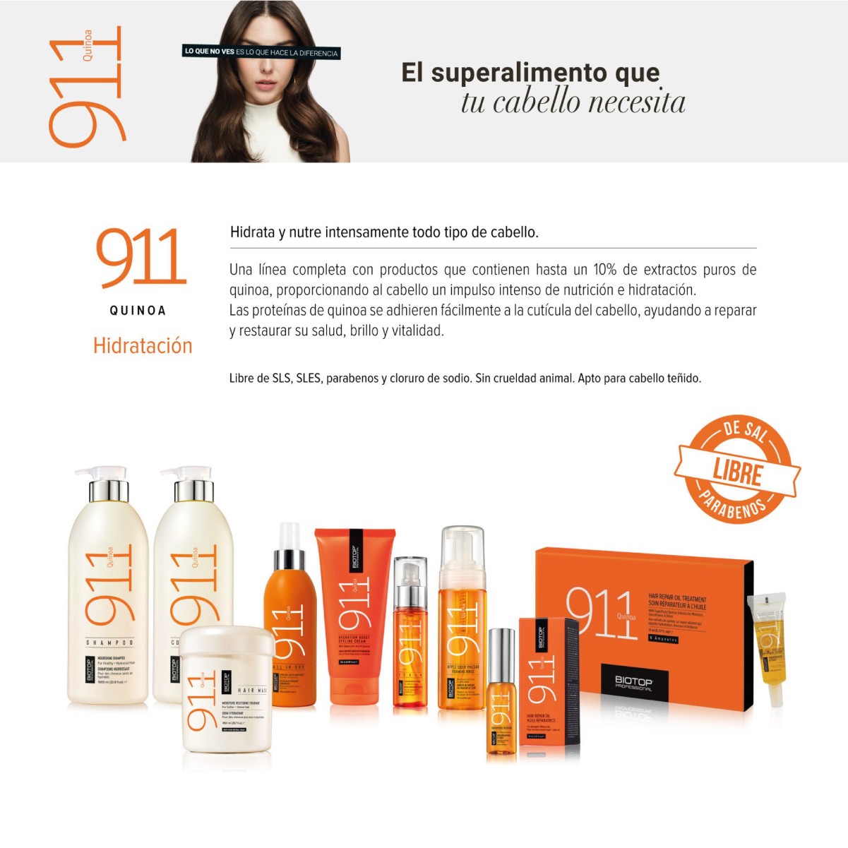 Biotop 911 Quinoa Shampoo 500ml - Imagen 3