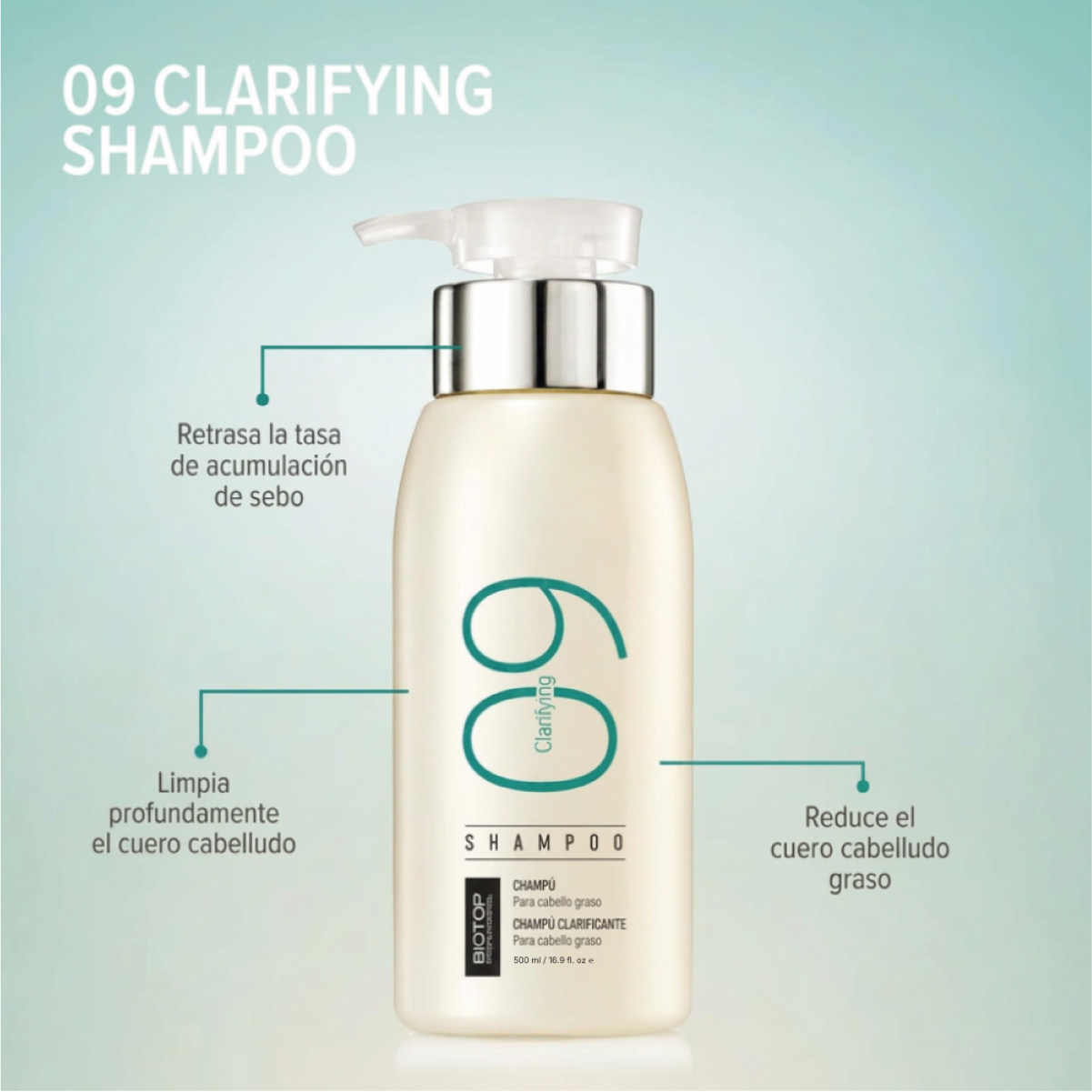 Biotop 09 Deep Clarifying Shampoo 500ml - Imagen 2