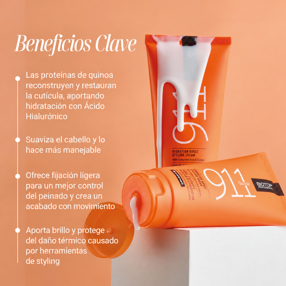 Biotop Quinoa 911 Hydration Boost Styling Cream 75ml - Imagen 2