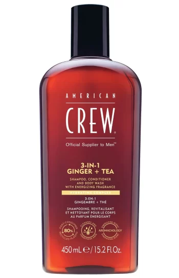 American Crew Energizing 3-in-1 Ginger + Tea – Shampoo, Conditioner & Body Wash 450 ml