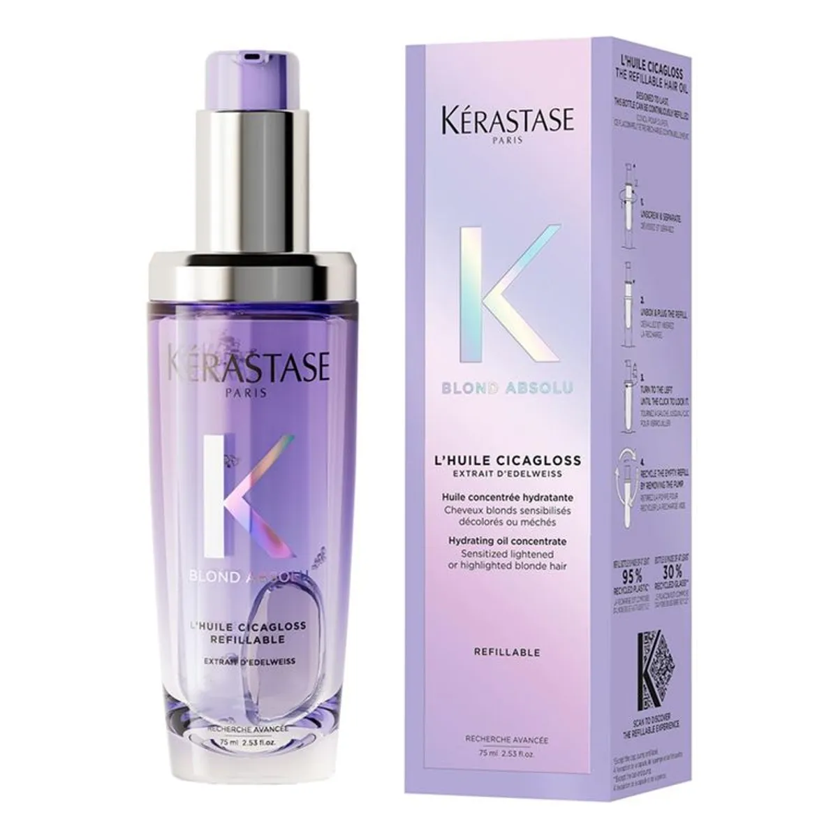 Kérastase Blond Absolu L’Huile Cicagloss para Cabello Rubio Anti-Frizz Brillo - 75ml - Imagen 5