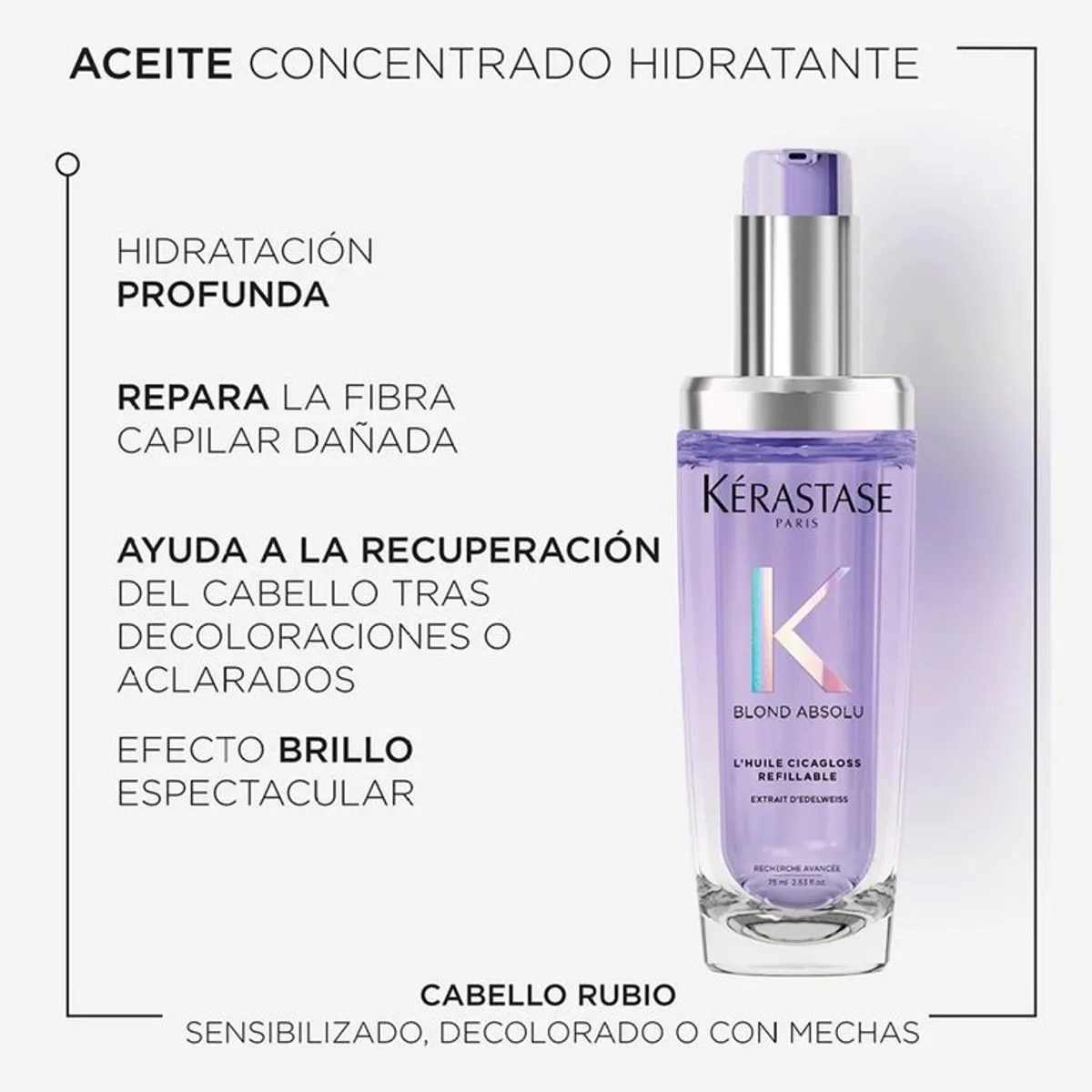 Kérastase Blond Absolu L’Huile Cicagloss para Cabello Rubio Anti-Frizz Brillo - 75ml - Imagen 2